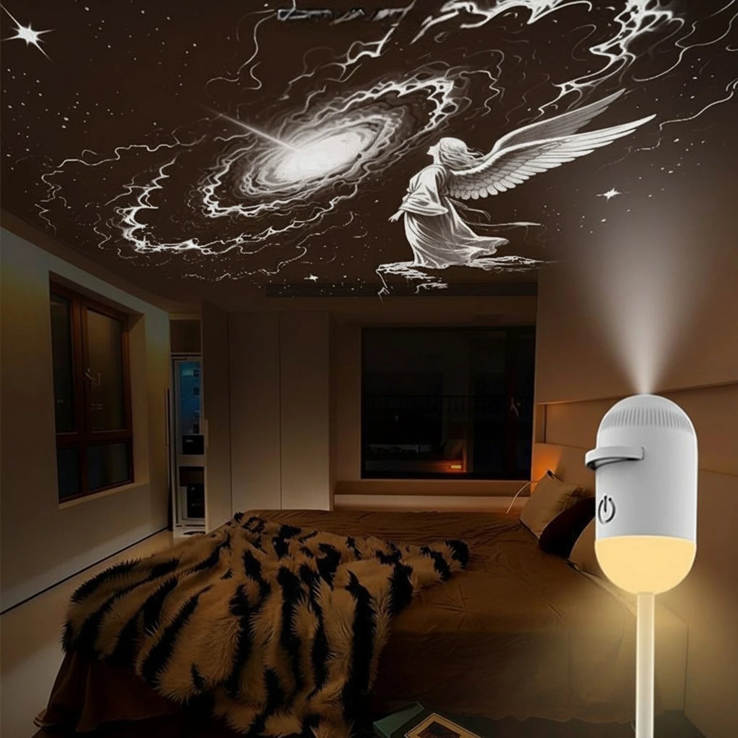 Mini Galaxy Star Projector Two In One Night Light Home Background Atmosphere Light Bedroom Car Decoration Children's Gift