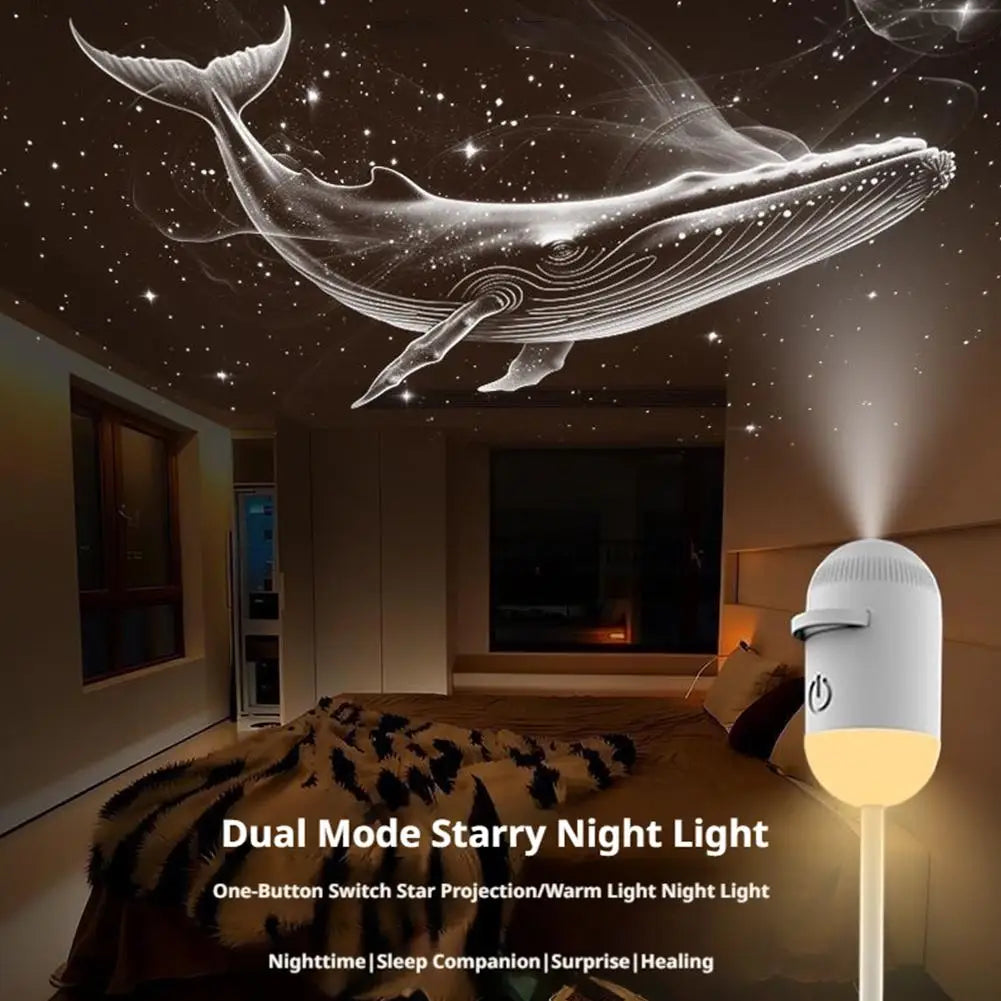 Mini Galaxy Star Projector Two In One Night Light Home Background Atmosphere Light Bedroom Car Decoration Children's Gift